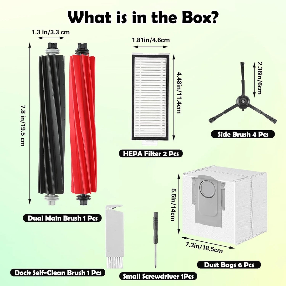 Q5 Max+ Accessories Replacement Parts Compatible with Roborock Max+, Black