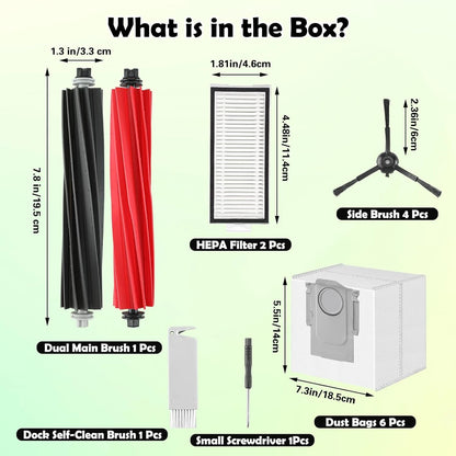 Q5 Max+ Accessories Replacement Parts Compatible with Roborock Max+, Black