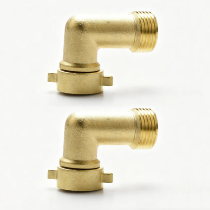 Brass 2pcs 90° Garden Hose Elbow Connector 3/4" Washers Outdoor RV Faucet Camper