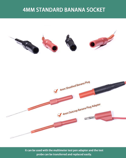 BOCEUC Back Probe Kit, 4 PCS Flexible Probes Automotive Black, Red