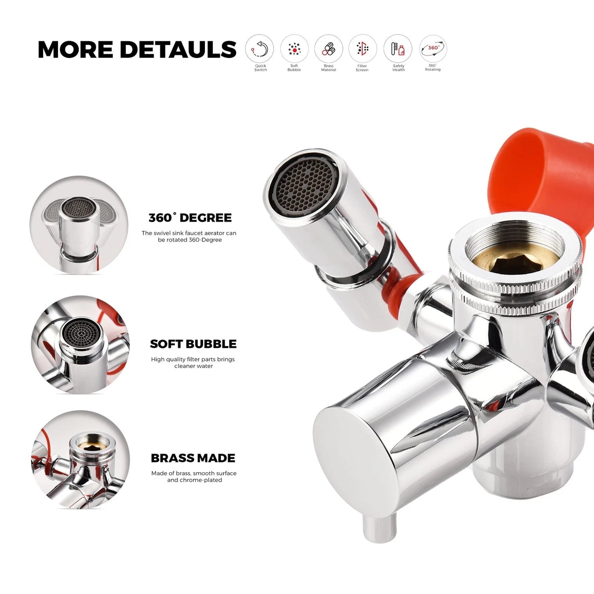 Eye Wash Station for Emergency - Faucet Mounted Chrome