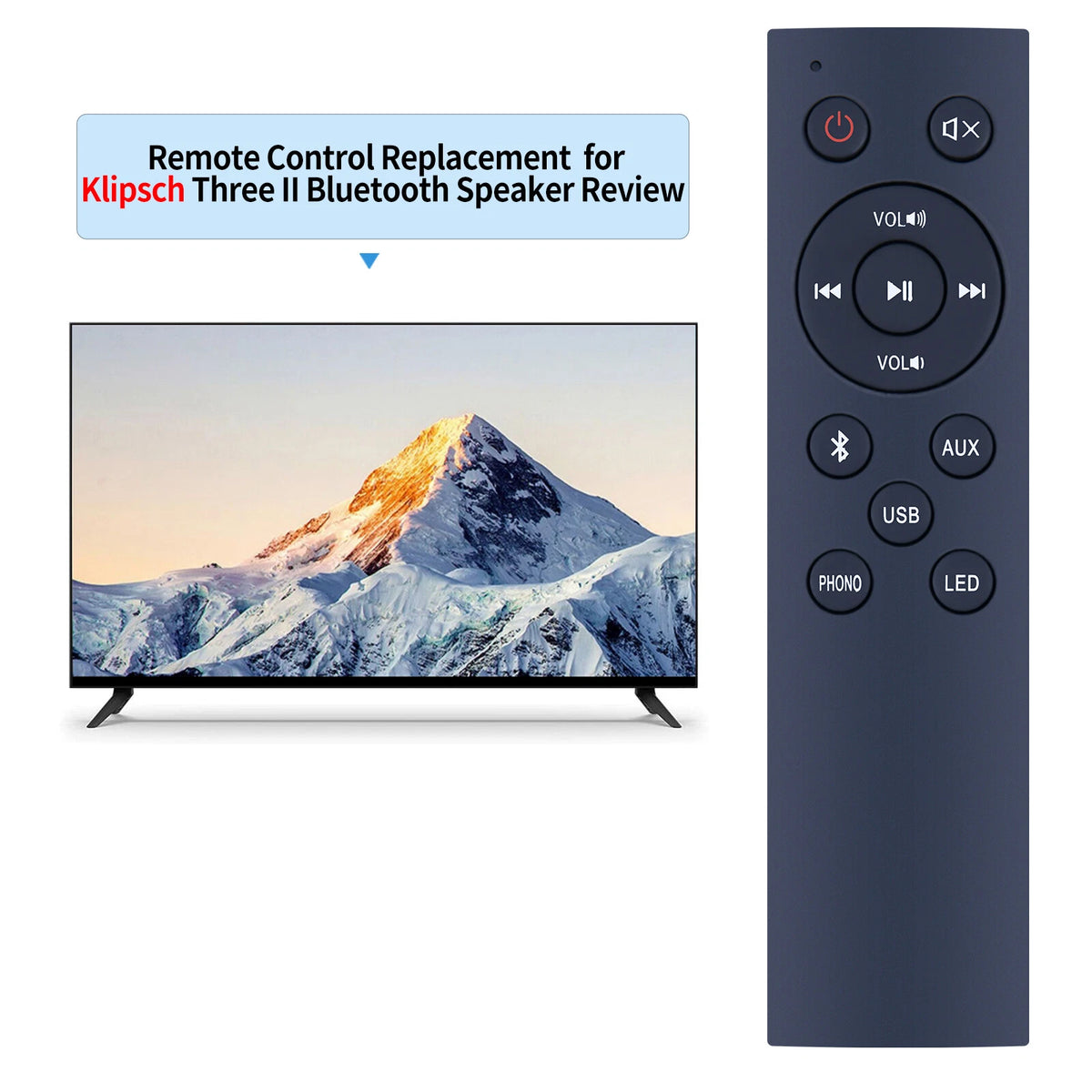 Remote Control For Klipsch The Three II Hi-Res Portable Bluetooth Speaker