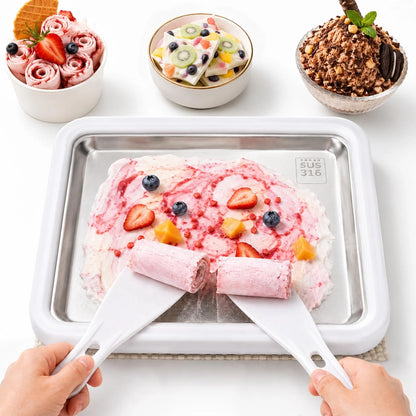 Bestery Rolled Ice Cream Maker, Premium Food Grade 316 10.2×8.3 inches, White