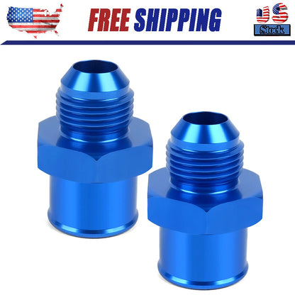 2-Pack SBC 10AN Valve Cover Adapter Aluminum Fittings for Push-In Grommet Blue