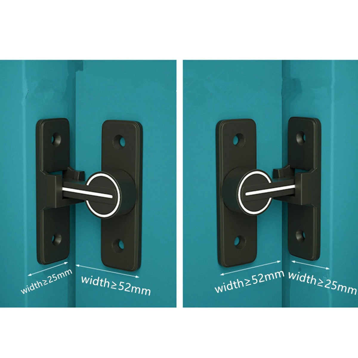 90° Keyless Interior Door Bolt Luminous Surface-mounted Room Door Latch ss