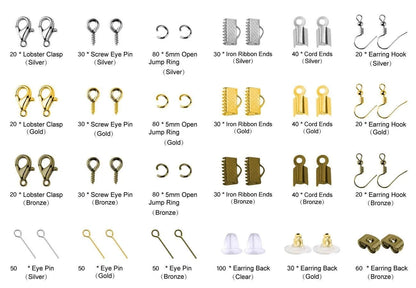 PAXCOO Jewelry Making Supplies Kit - Repair Tools with Silver Gold and Bronze