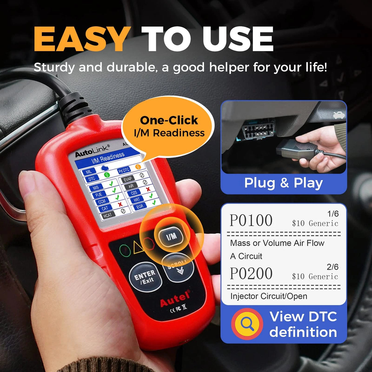 Autel Professional OBD2 Scanner AL319 Code Reader, AL319,