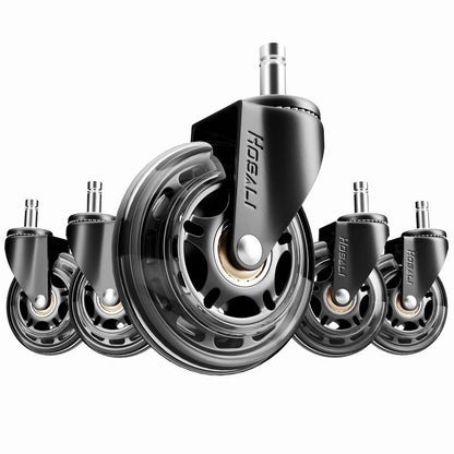 HOSALI 3 Inch Office Chair Wheels - Rubber 3 11mm Stem, Black
