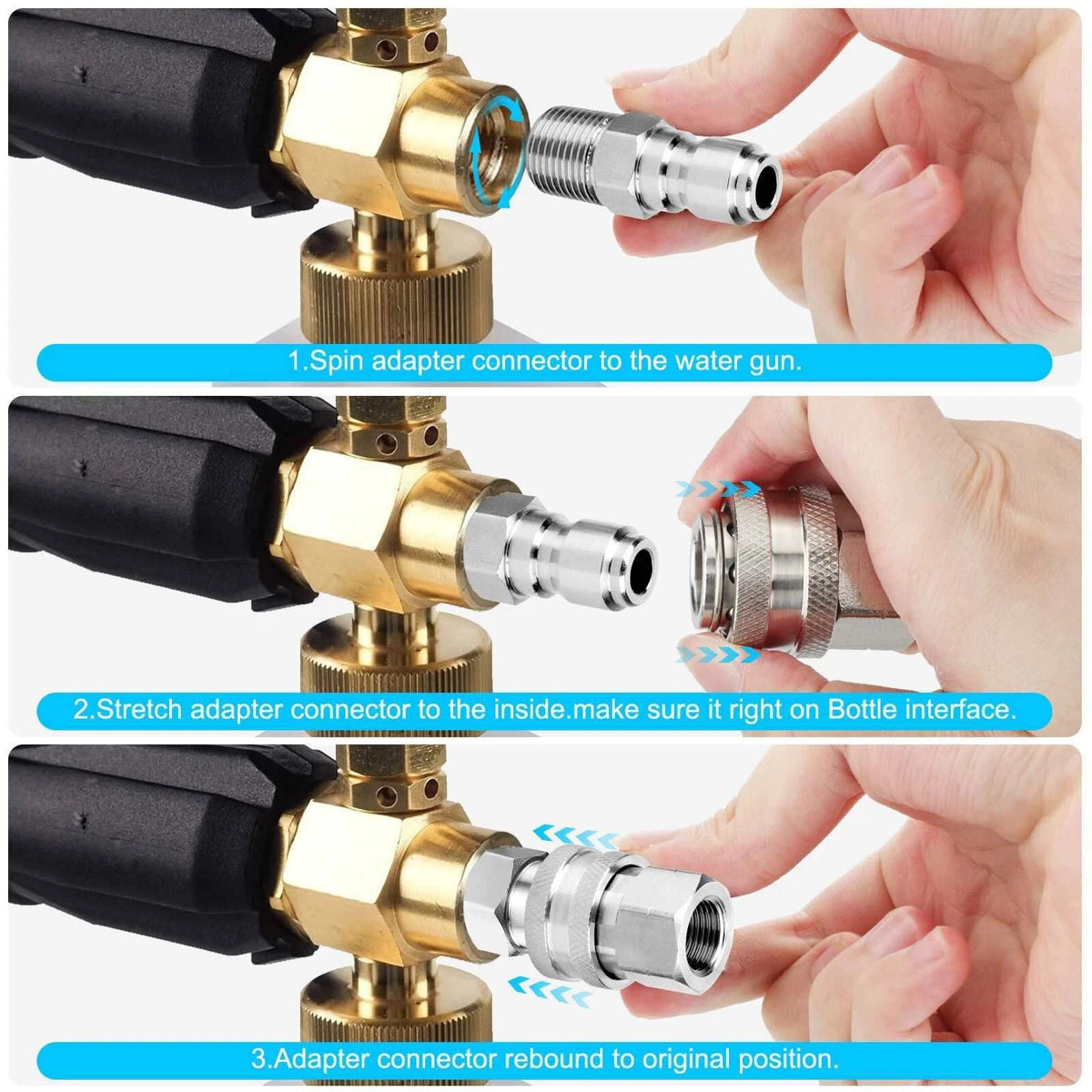 4pcs pressure washer adapter kit With a maximum working pressure of 5000 PSI