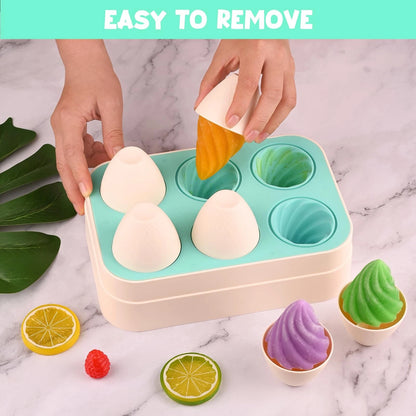 WMKGG Popsicles Molds, 6 PCS 2oz Cone Shape Ice Pop Standard size, Green
