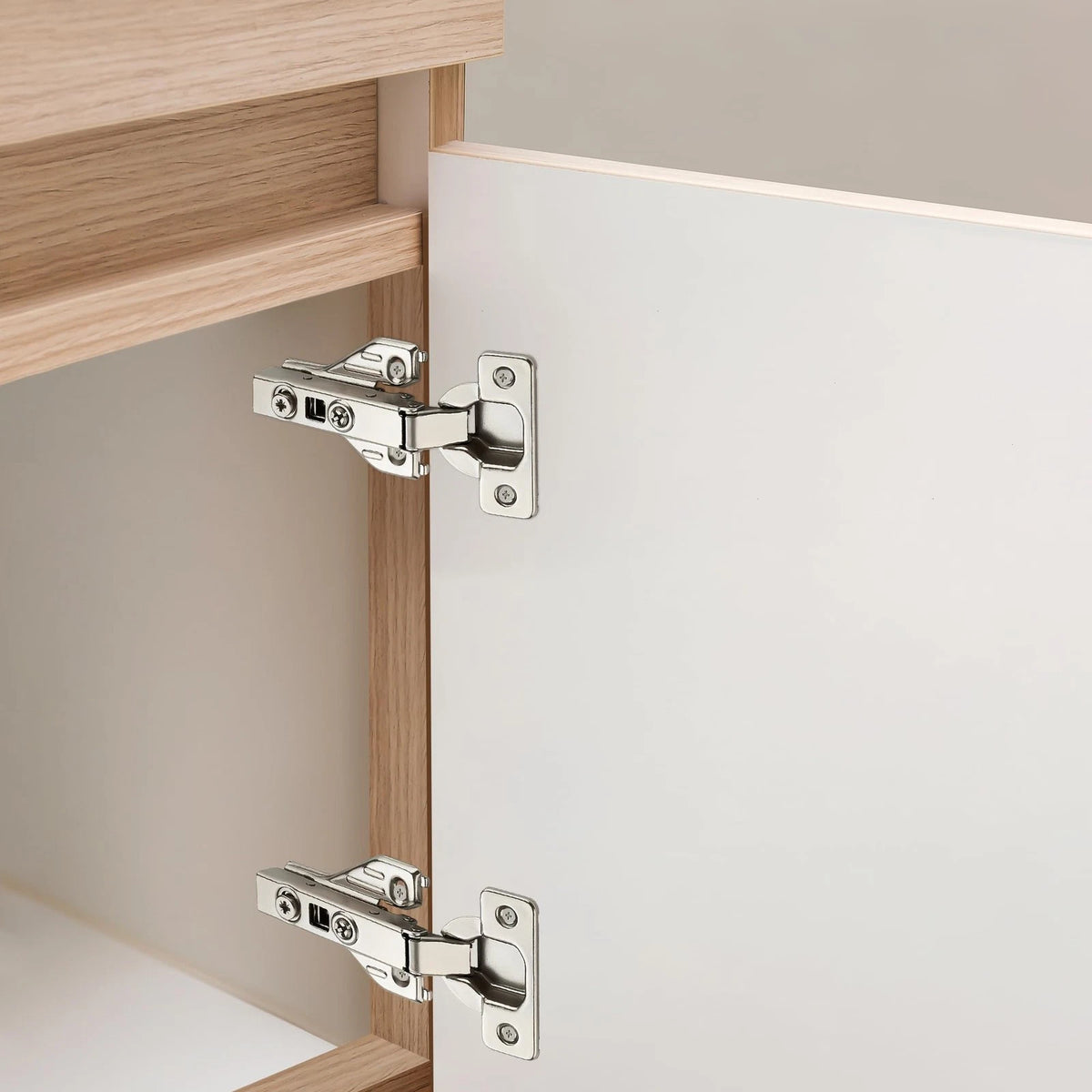 Ravinte 1 Pair 2 Packs Full Overlay Cabinet Door Hinges,105 Satin Nickel