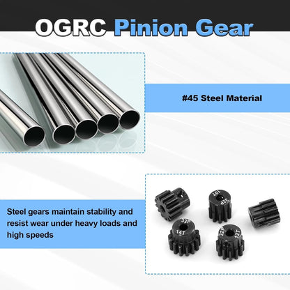 OGRC Steel Hardened 32P Pinion Gears 10T 11T 12T 13T 14T 3.175mm Shaft for...