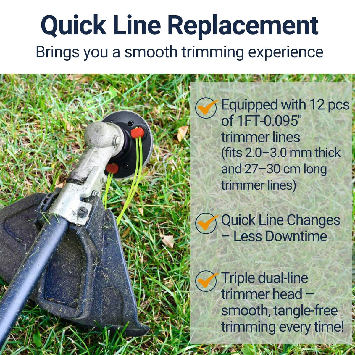 SIMUSI Universal Weed Eater Head, Easy Load String Trimmer Head Grey& Black