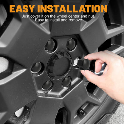 For Tesla Cybertruck Lug Nut Covers & Center Caps (24 Lugs +4Caps ) -Matte Black