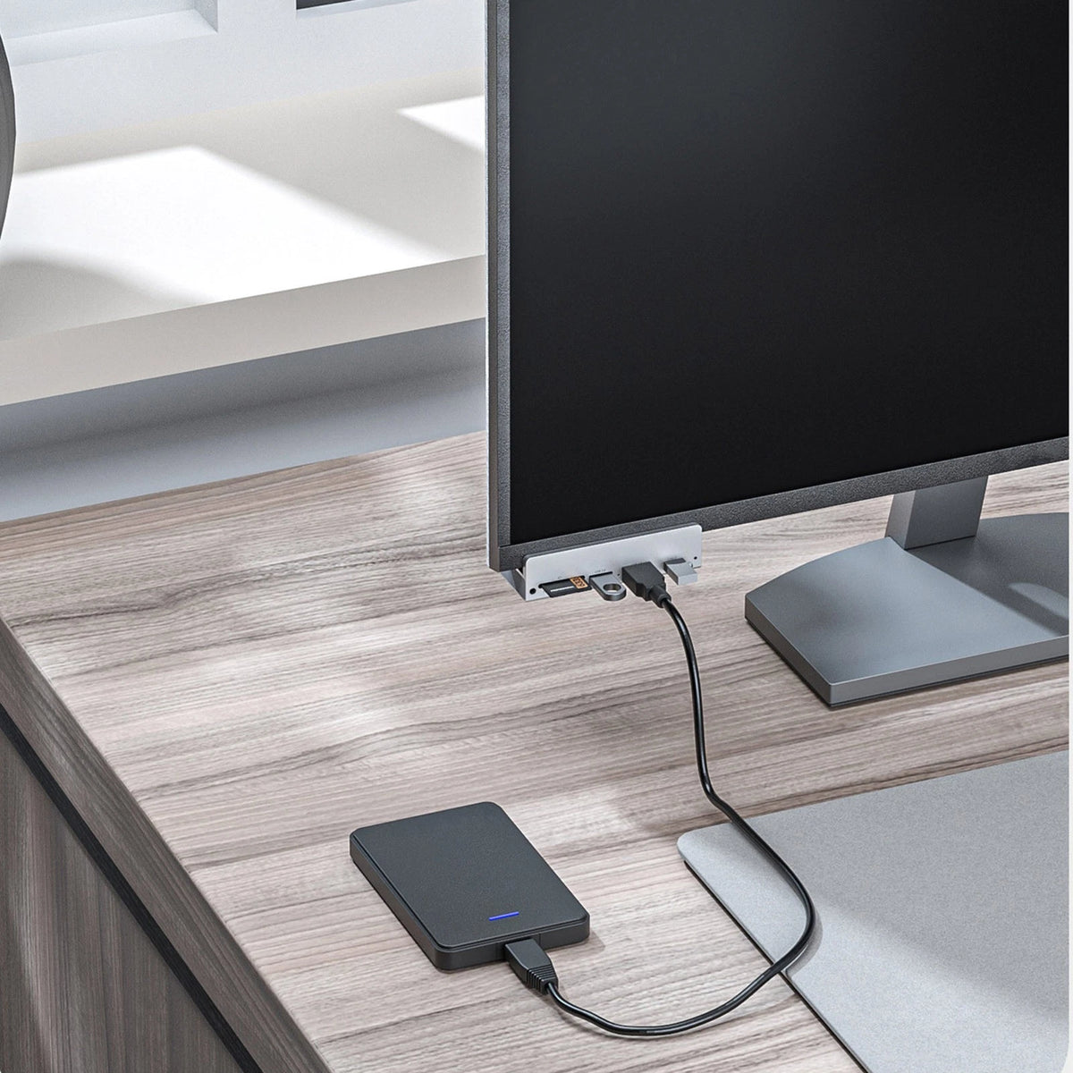 6 in 1 USB 3.0 Hub Clamp Adapter Aluminum USB Splitter for iMac/Laptop/PC