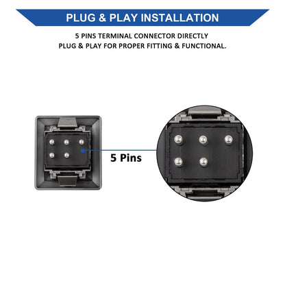 Obaee Passenger Side Window Switch with Bezels for 1986-1990 Chevrolet Chevy...