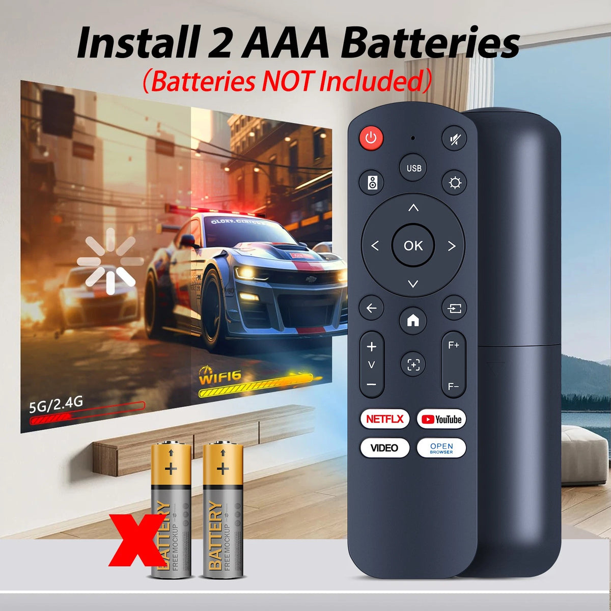 Remote Control For Polocsh P7 / WiMiUS P61 Pro / HAPPRUN KC7 Projector