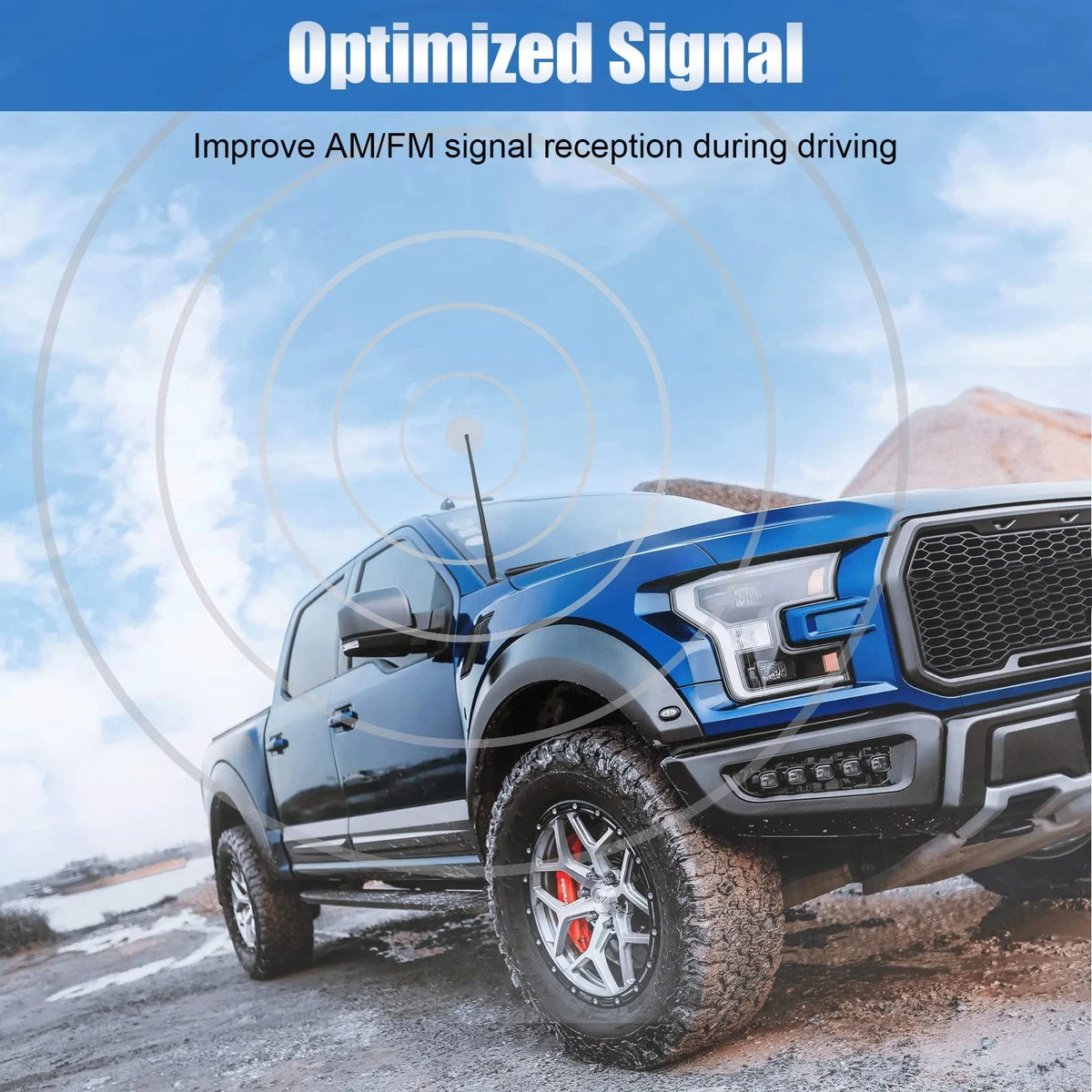 13 Inch Flexible Rubber Antenna Replacement for Wrangler JK/JL, ['black']