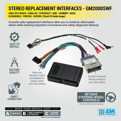 Scosche GM2K-WP Factory Stereo Replacement Interface Adapter, Black