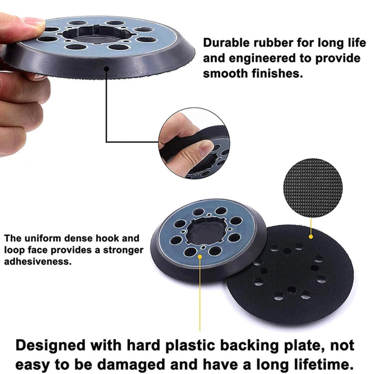 5" 4-Screw Orbital Sander Pad Replacement Hook Loop For Dewalt DWE6421 N329079 m