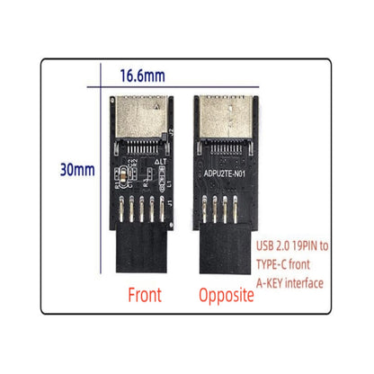 Motherboard USB2.0 to TYPE-C A-KEY Connector Converter Adapter Extender Card F
