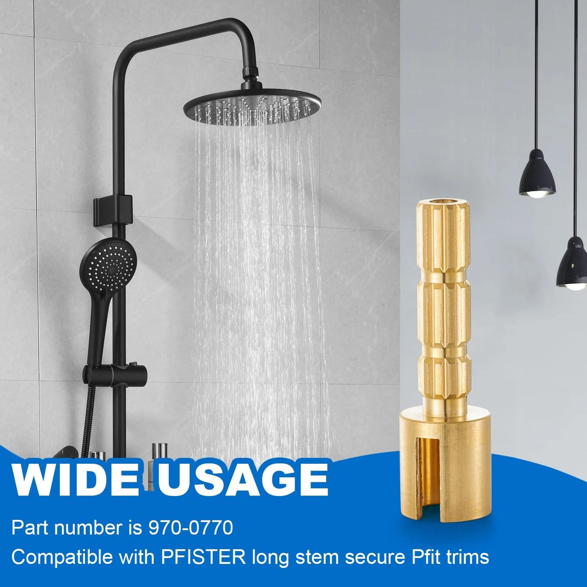970-0770 Stem Adapter Kit Compatible with Pfister Securepfit Shower Brass