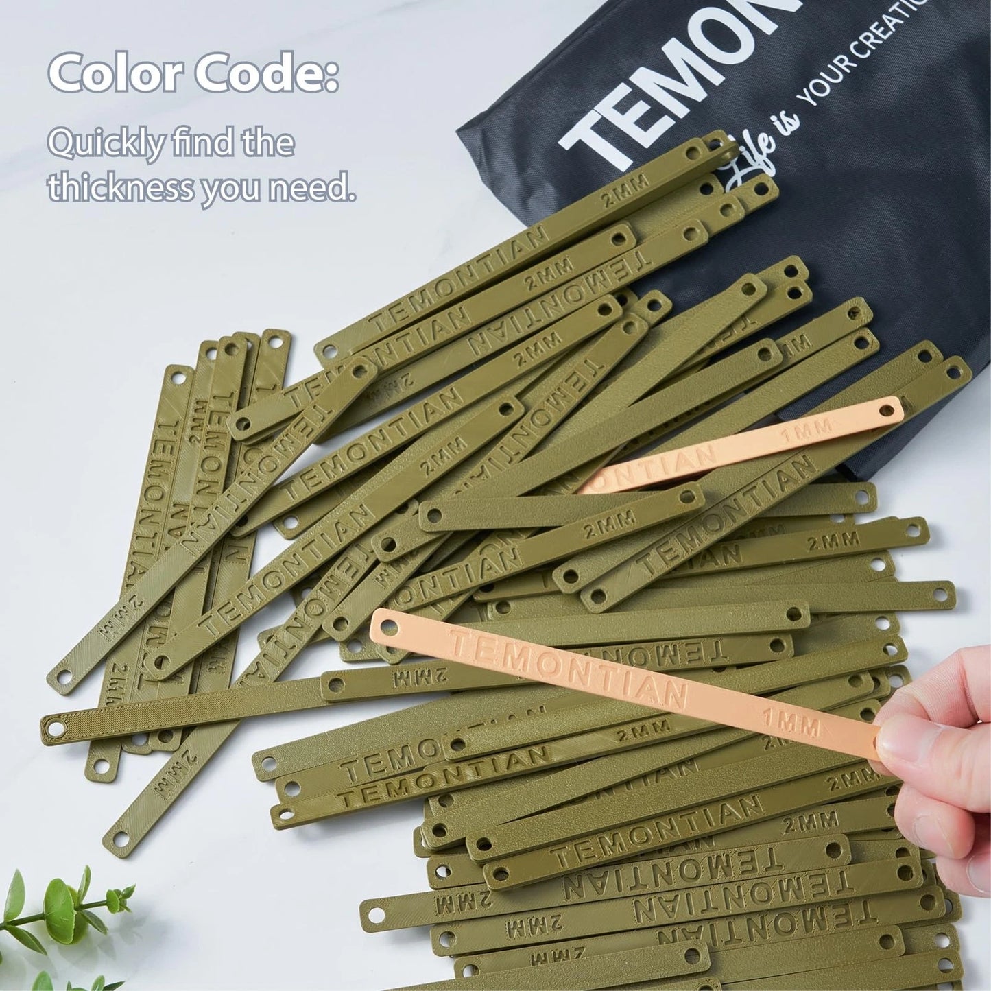 TEMONTIAN Polymer Clay Depth Guide Set, 4-Pair 13 Thickness 1-7.5Mm
