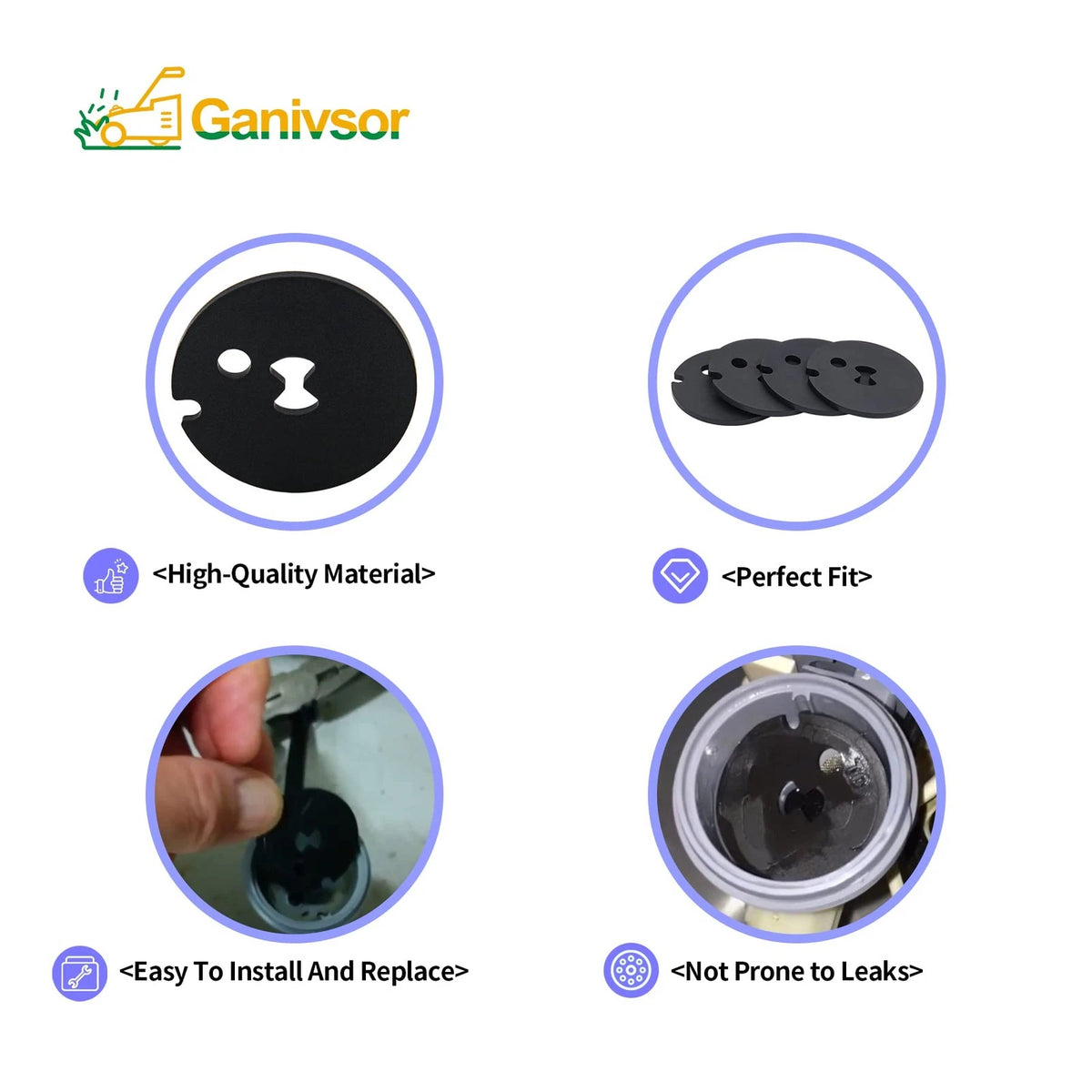 Ganivsor 7204362 (4/Pack) Water Softener Venturi Gasket 720436 Fits for Black