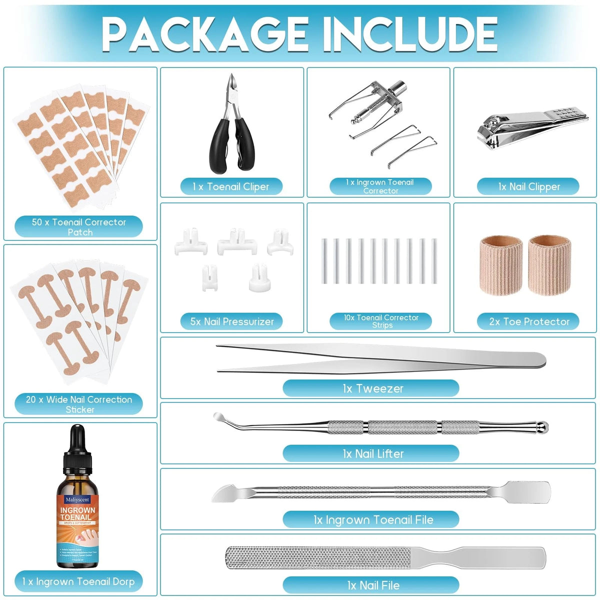 Ingrown Toenail Removal Kit, Professional 1 Fl Oz (Pack of 1), Silver