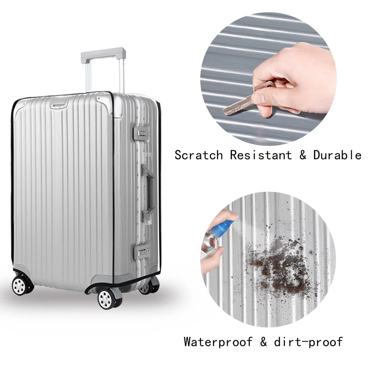 T Tersely Clear PVC Suitcase Cover Protectors 20/24/26/28/30 22inch,