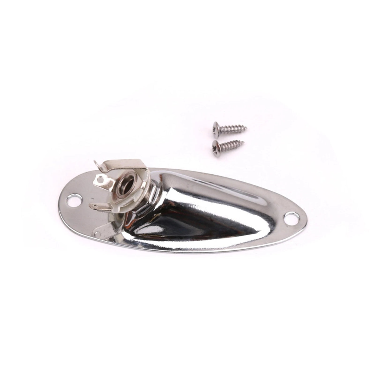 Metal Jack Plug Socket Cover Plate With Screws For FD Strat Guitar Boat Style t