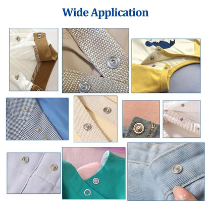 100 Sets Snap Button Kit with 10 Colors,Metal Snaps Buttons Multicolor