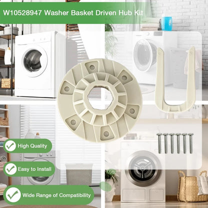 Upgrade W10528947 W10396887 Washer Basket Driven Hub Kit 1 pcs + 6 screw