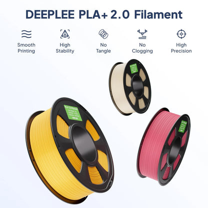 DEEPLEE PLA+ 2.0 Filament 1.75mm, Stronger 1.75 millimeters, 1kg*black