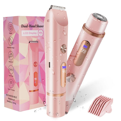 Bikini Trimmer for Women 2in1 High Power Epilators Hair Removal Pink