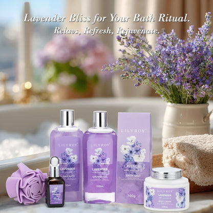 Spa Gifts Set, Birthday Gift for Mom - Lavender Baskets Purple
