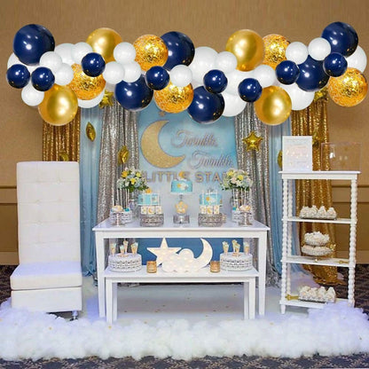 YMSZ Navy Blue Gold Balloons Arch 122 Piece Set, & Gold(120pcs)