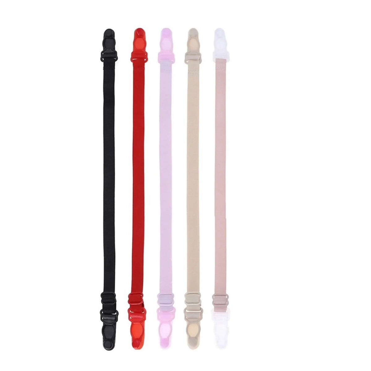 5pcs Women Elastic Band Non-Slip Adjustable Bra Straps Holder with Clip
