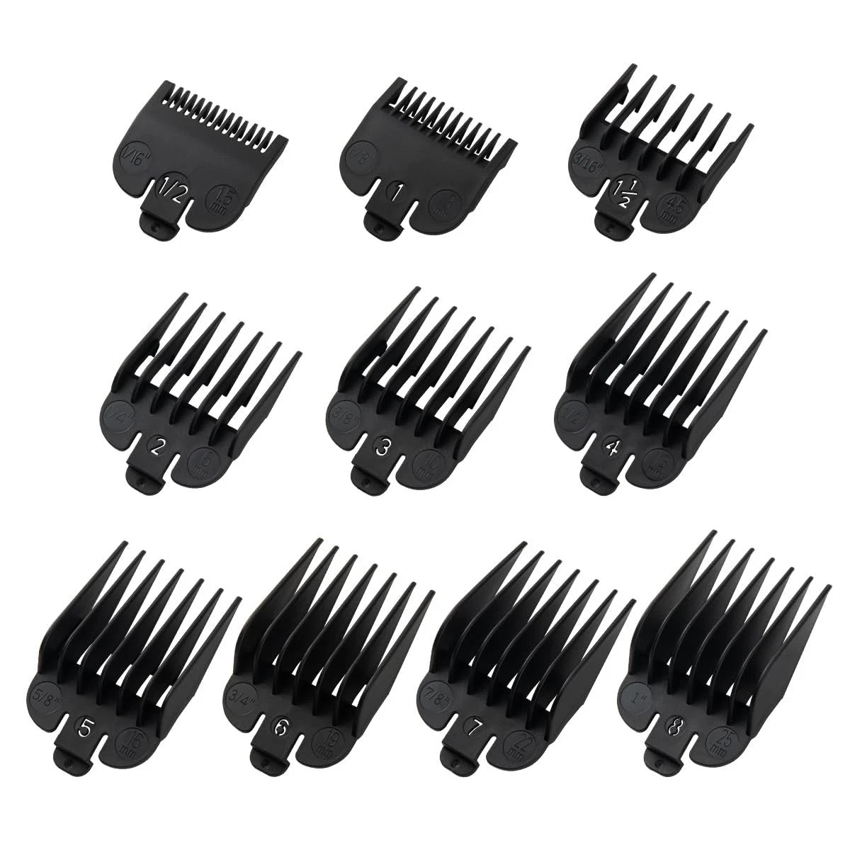 Clipper Guards Set Compatible with Wahl Clippers (Not for All 12PCS, Black