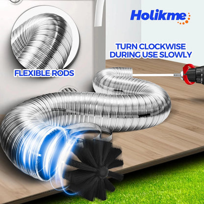 Holikme Dryer Vent Cleaner Kit - 30Ft Fireplace Chimney Brushes 30feet, White