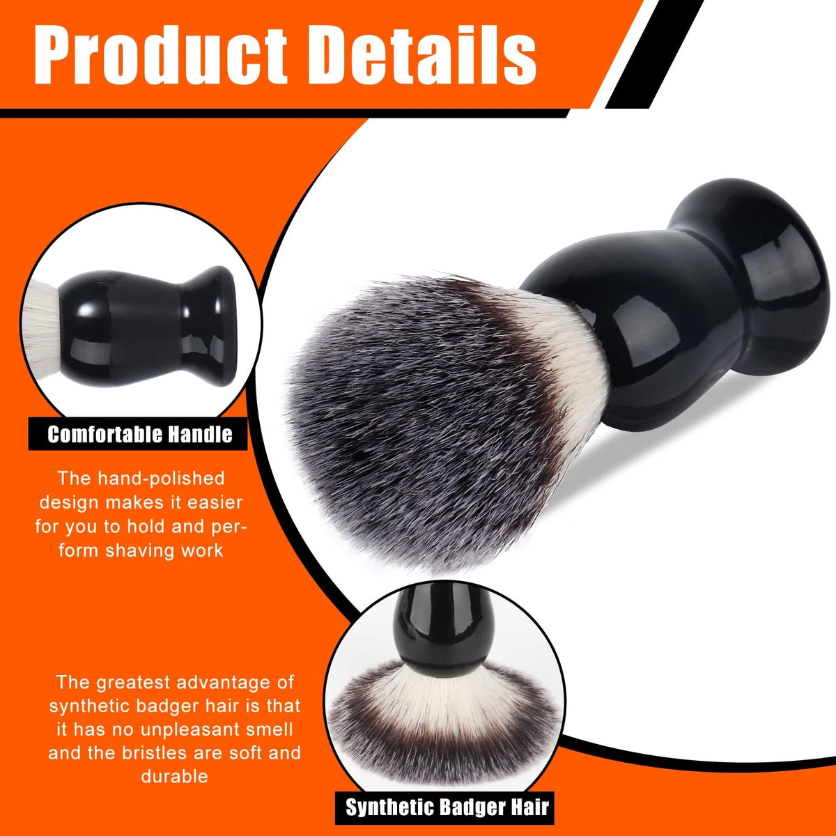 VALENTISE Shaving Brush, 3 In 1 Brush Set Includes Black and Sliver