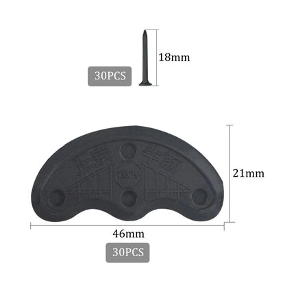 TOVOT 30pcs Heel Plates Black Taps Rubber Tips Sole 30 Piece Set,