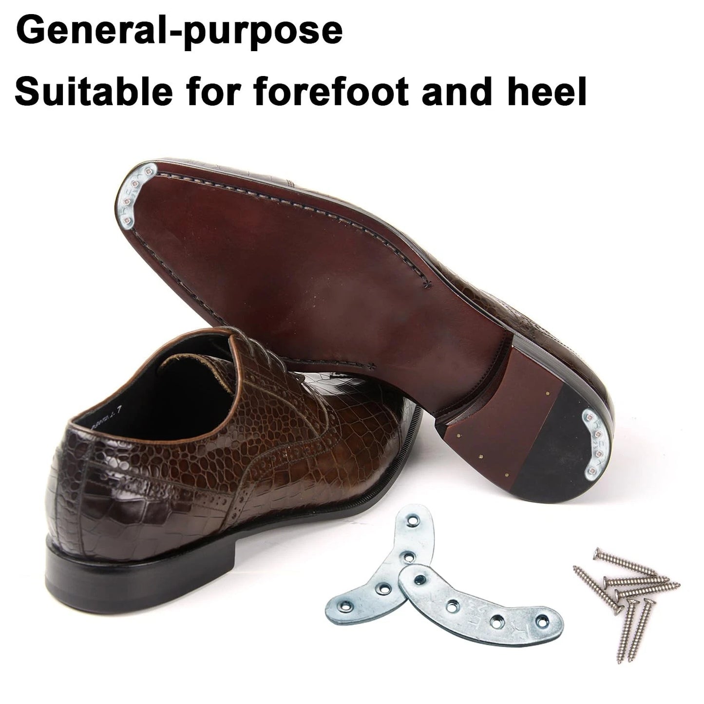Metal Heel Plates 3 Pairs Sole Repair Kit Shoes Taps Tips Silver