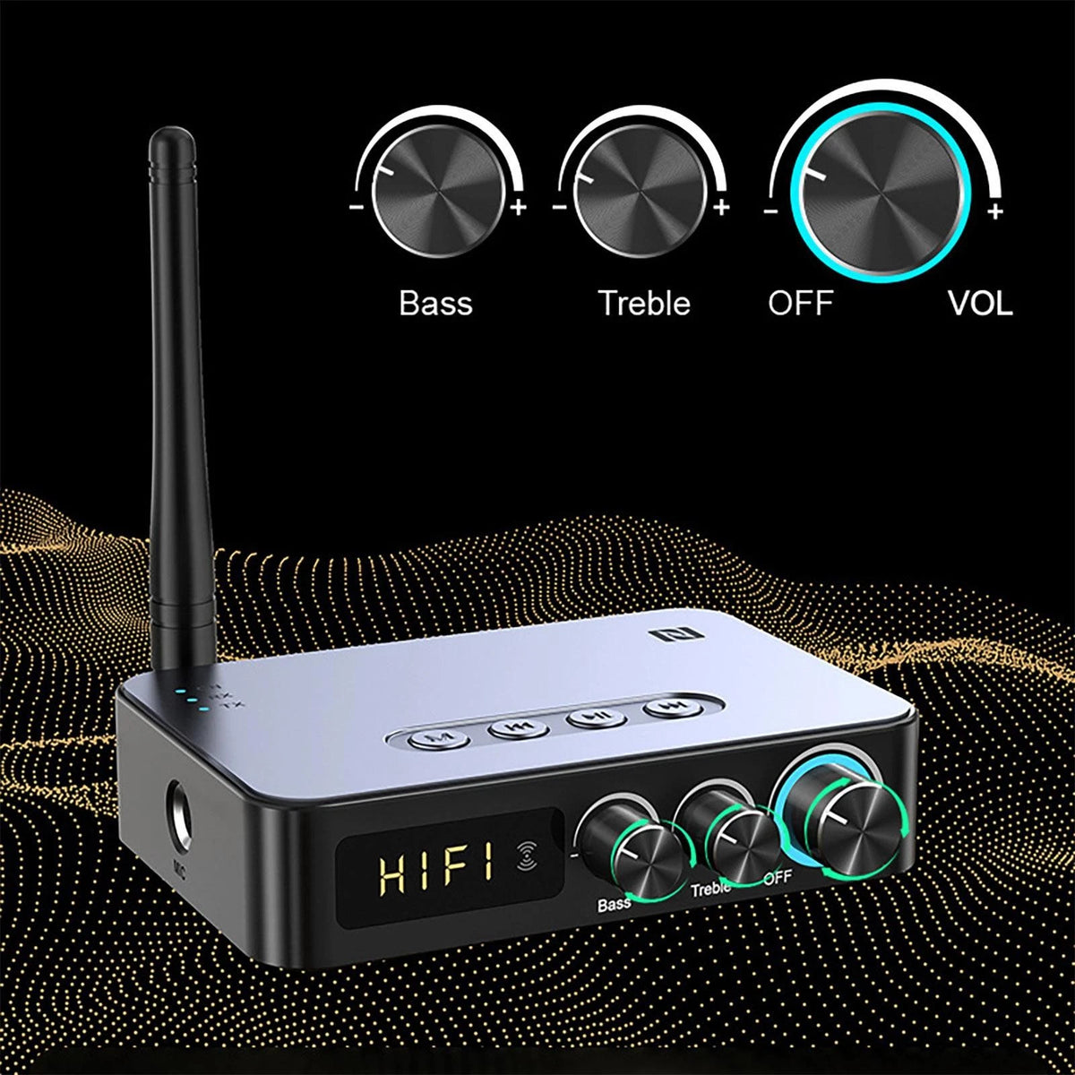 4 IN 1 3.5mm AUX NFC to 2 RCA Bluetooth 5.1Audio Adapter Transmitter Receiver D