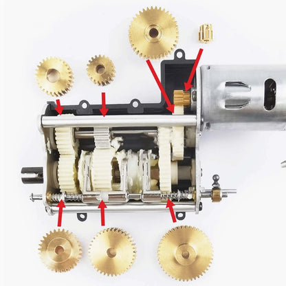 Transmission Gearbox Gears Set Parts for Tamiya 1/14 Tractor Trailer