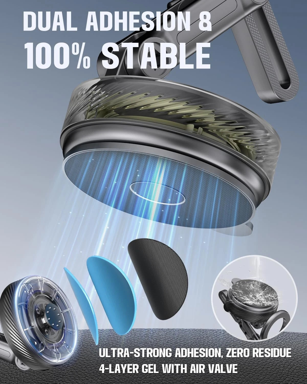 Magnetic Phone Holders for Your Car, Upgraded 360° Vacuum Car Black