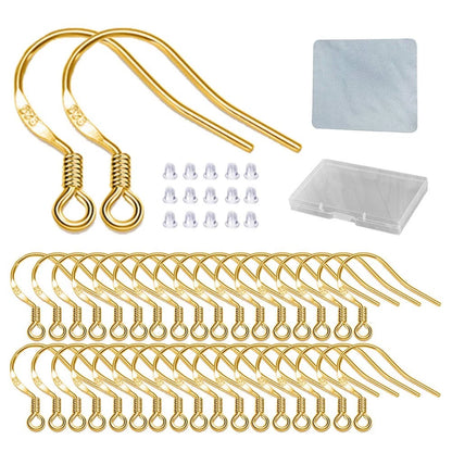 Earring Hooks - 120 PCS/60 Pairs Gold plated copper Regular 18K 2