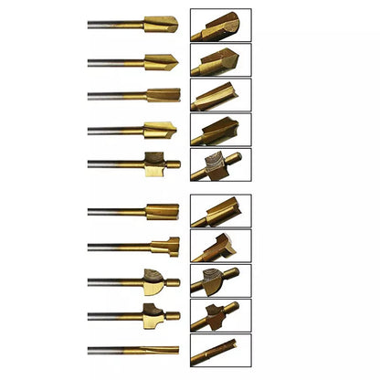 3MM Titanium Mini Hss Router Bits Trimmer Shank For Dremel Rotary Tool 10Pcs