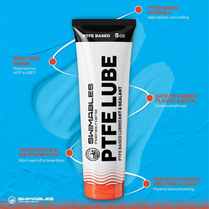 Swimables PTFE Lube 5oz - PFAS-Free Food-Grade Ceramic 1 Pack, White