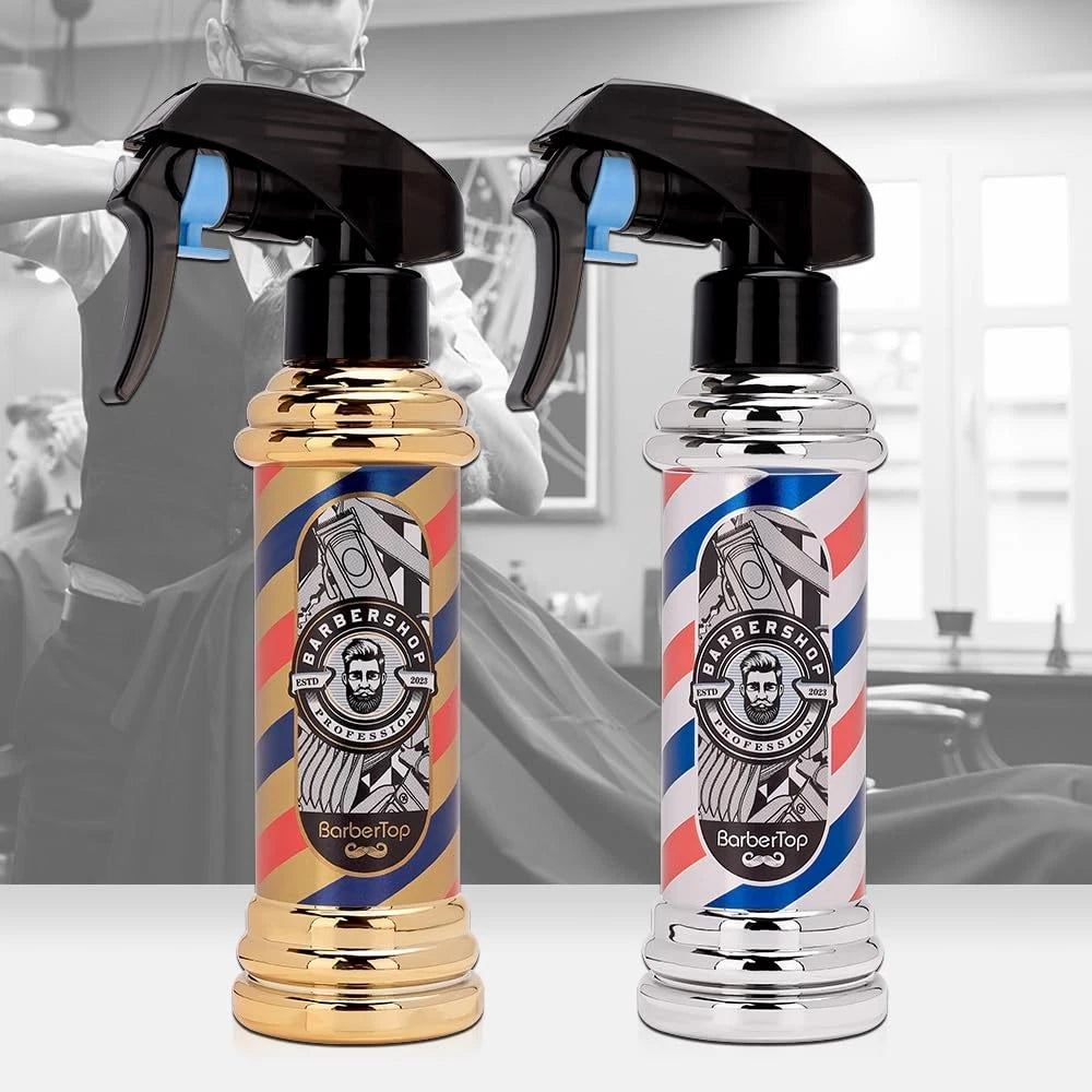 Barber Spray Bottle, Stylist Fine Mist Sprayer, 6.8 Ounces, Silvery
